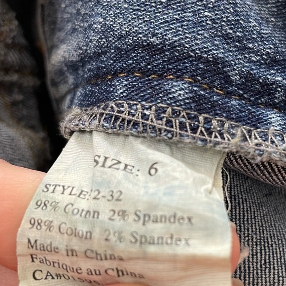 [S] Vintage y2k FWR Distressed Denim Mini Skirt Women’s Coastal Festival Pockets - Picture 8 of 10